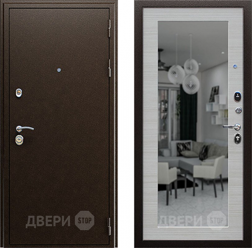 Входная металлическая Дверь АСД Спартак с зеркалом Акация светлая в Электроуглях