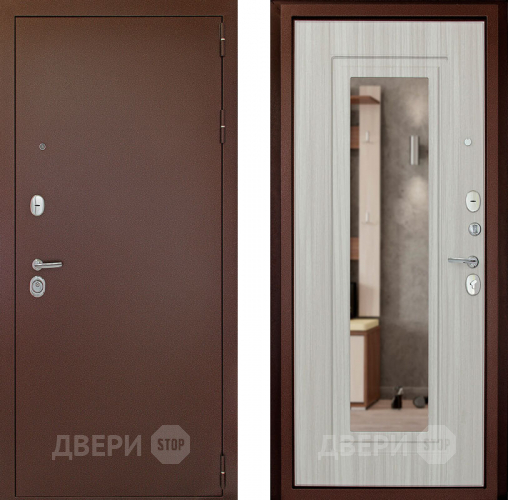 Входная металлическая Дверь (Дверной Континент) Гарант - 1 Зеркало Сандал белый в Электроуглях