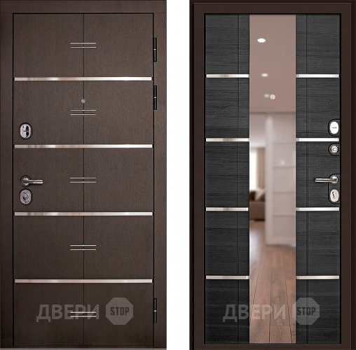 Входная металлическая Дверь (Дверной Континент) Савона с зеркалом Венге в Электроуглях