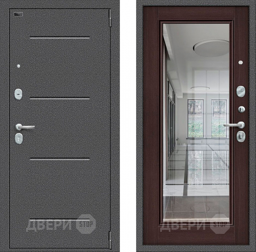 Входная металлическая Дверь Bravo Porta S-2 104/П61 с зеркалом венге в Электроуглях