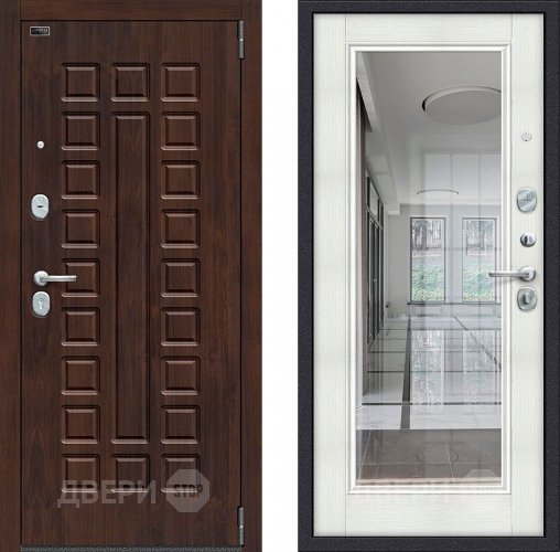 Входная металлическая Дверь Bravo Porta S-3 51/П61 с зеркалом Бьянко в Электроуглях