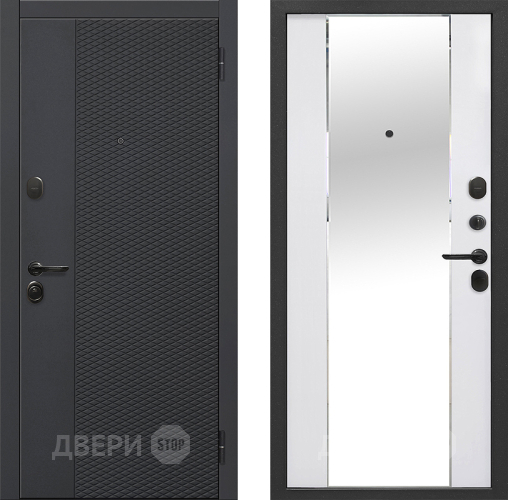 Входная металлическая Дверь Флорида Зеркало Фацет Эммалит Белый в Электроуглях