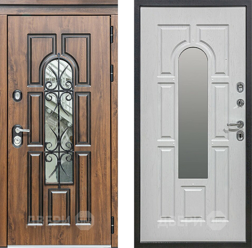 Дверь Сударь МХ-32 Винорит Альберо Браш с Ковкой и окном в Электроуглях