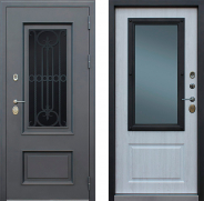 Дверь АСД Аляска с окном и лазерной резкой 860х2050 мм