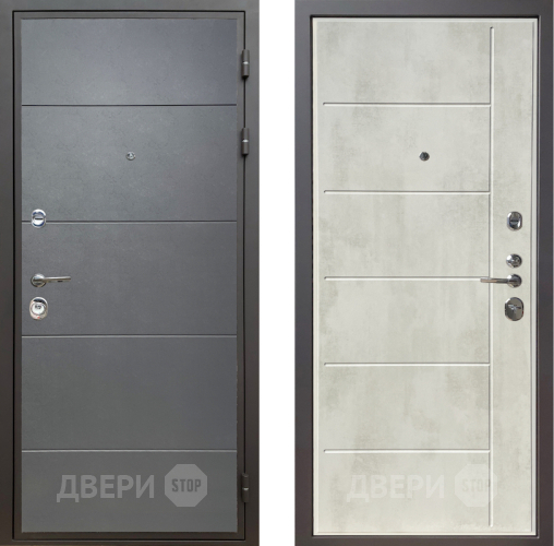 Входная металлическая Дверь Шелтер (SHELTER) Комфорт Лофт графит 11 Бетон крем в Электроуглях