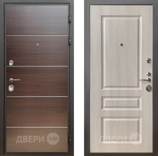 Входная металлическая Дверь Шелтер (SHELTER) Комфорт Венге структурный горизонт 3 Дуб филадельфия крем в Электроуглях