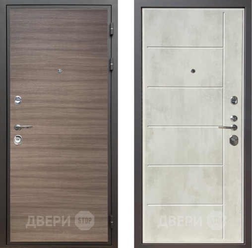 Входная металлическая Дверь Шелтер (SHELTER) Комфорт Дуб тоскано поперечный 11 Бетон крем в Электроуглях