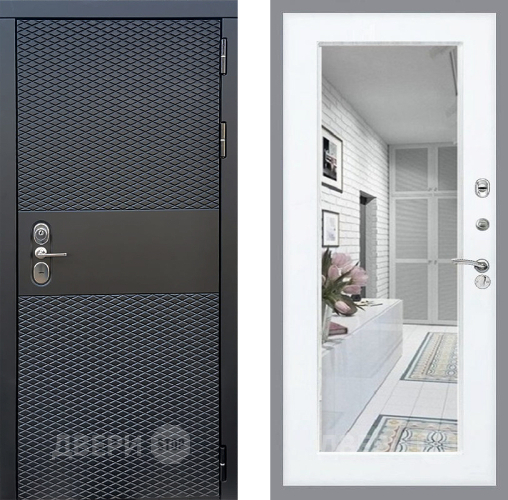 Входная металлическая Дверь Стоп БЛЭК CISA Зеркало Силк Сноу в Электроуглях