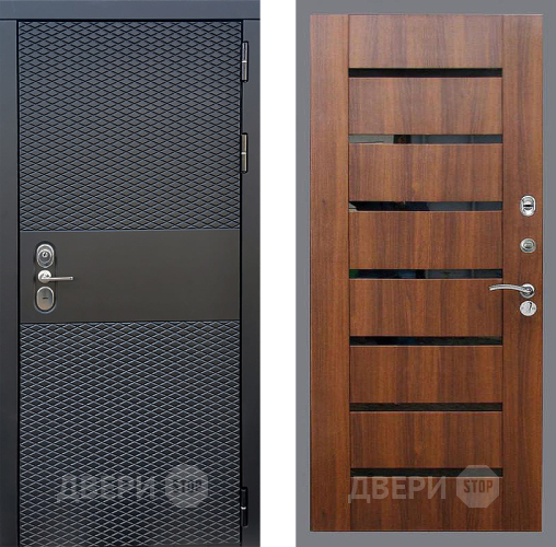 Входная металлическая Дверь Стоп БЛЭК CISA СБ-14 Орех бренди в Электроуглях
