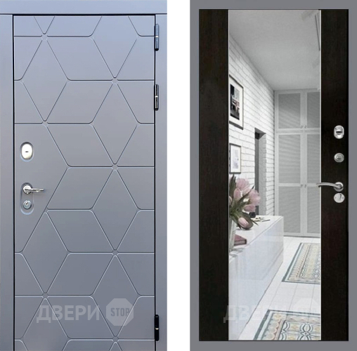 Входная металлическая Дверь Стоп КОСМО Зеркало СБ-16 Венге в Электроуглях