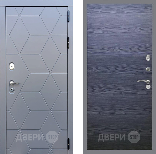 Входная металлическая Дверь Стоп КОСМО Гладкая Дуб тангенальный черный в Электроуглях