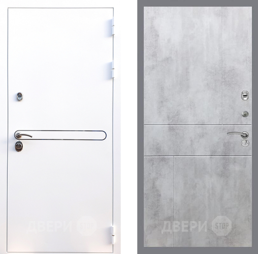 Входная металлическая Дверь Стоп Лайн Вайт ФЛ-290 Бетон светлый в Электроуглях