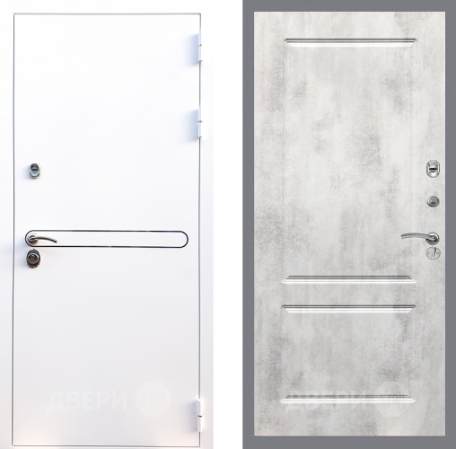 Входная металлическая Дверь Стоп Лайн Вайт ФЛ-117 Бетон светлый в Электроуглях