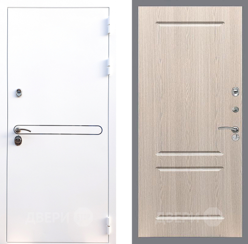 Входная металлическая Дверь Стоп Лайн Вайт ФЛ-117 Беленый дуб в Электроуглях