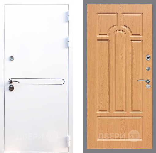 Входная металлическая Дверь Стоп Лайн Вайт ФЛ-58 Дуб в Электроуглях