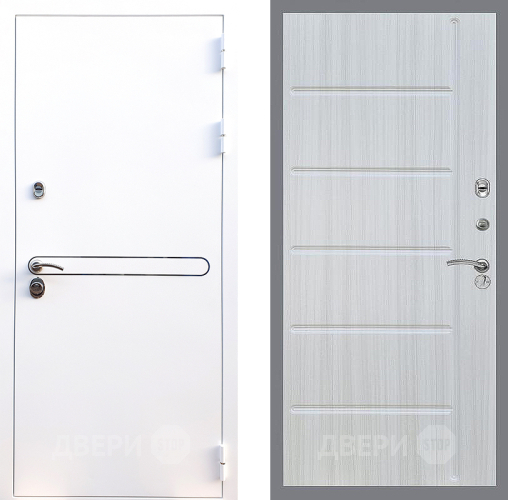 Входная металлическая Дверь Стоп Лайн Вайт ФЛ-102 Сандал белый в Электроуглях