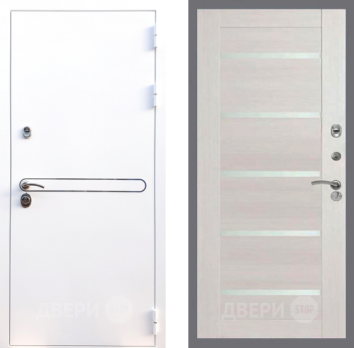Входная металлическая Дверь Стоп Лайн Вайт СБ-14 Лиственница беж в Электроуглях