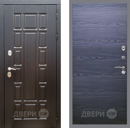 Входная металлическая Дверь Стоп НЬЮ ЙОРК Гладкая Дуб тангенальный черный в Электроуглях