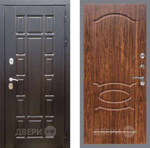 Входная металлическая Дверь Стоп НЬЮ ЙОРК ФЛ-128 орех тисненый в Электроуглях