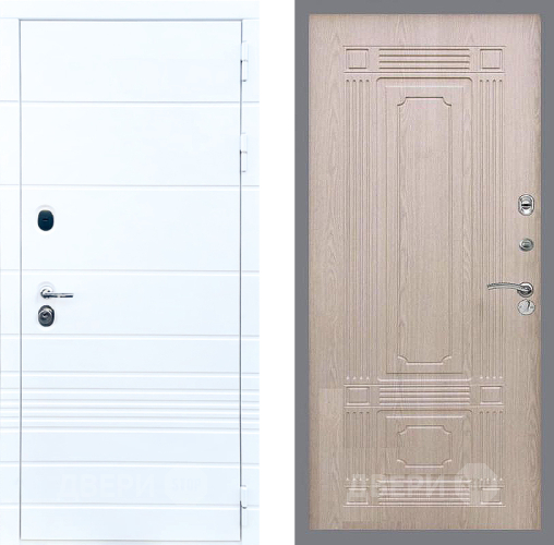 Входная металлическая Дверь Стоп ТРЕНДО ФЛ-2 Беленый дуб в Электроуглях