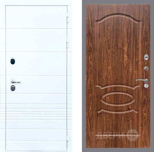 Входная металлическая Дверь Стоп ТРЕНДО ФЛ-128 орех тисненый в Электроуглях