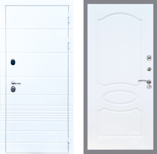 Входная металлическая Дверь Стоп ТРЕНДО ФЛ-128 Белый ясень в Электроуглях