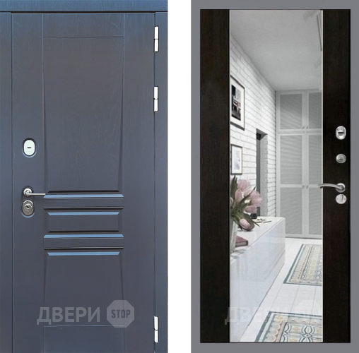 Входная металлическая Дверь Стоп ПЛАТИНУМ Зеркало СБ-16 Венге в Электроуглях