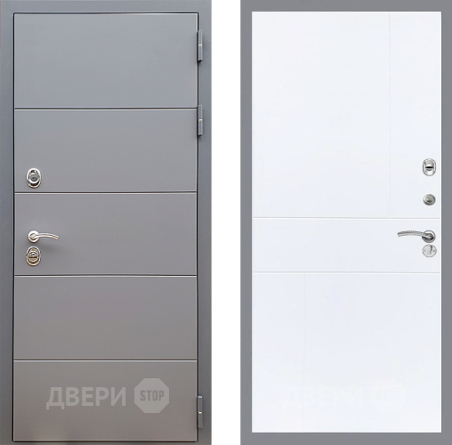 Входная металлическая Дверь Стоп АРТ ГРАФИТ ФЛ-290 Силк Сноу в Электроуглях