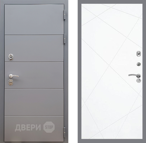 Входная металлическая Дверь Стоп АРТ ГРАФИТ ФЛ-291 Силк Сноу в Электроуглях