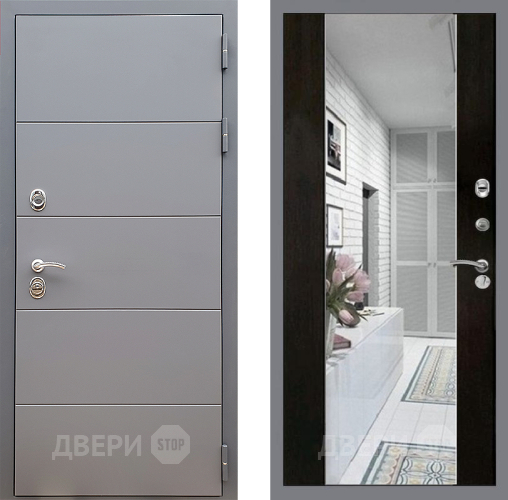 Входная металлическая Дверь Стоп АРТ ГРАФИТ Зеркало СБ-16 Венге в Электроуглях