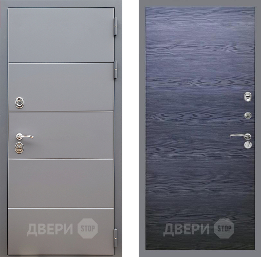 Входная металлическая Дверь Стоп АРТ ГРАФИТ Гладкая Дуб тангенальный черный в Электроуглях