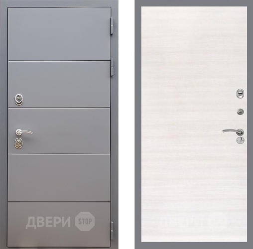 Входная металлическая Дверь Стоп АРТ ГРАФИТ Гладкая Акация светлая в Электроуглях