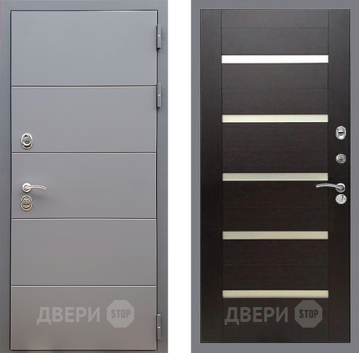 Входная металлическая Дверь Стоп АРТ ГРАФИТ СБ-14 венге поперечный в Электроуглях