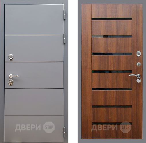 Входная металлическая Дверь Стоп АРТ ГРАФИТ СБ-14 Орех бренди в Электроуглях