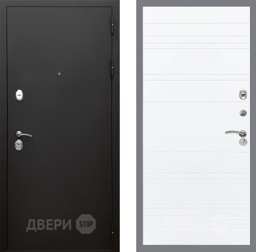 Входная металлическая Дверь Стоп КЛАССИК Шагрень Лайн Силк Сноу в Электроуглях