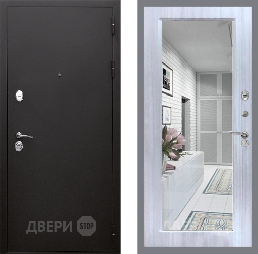 Входная металлическая Дверь Стоп КЛАССИК Шагрень Зеркало Сандал белый в Электроуглях