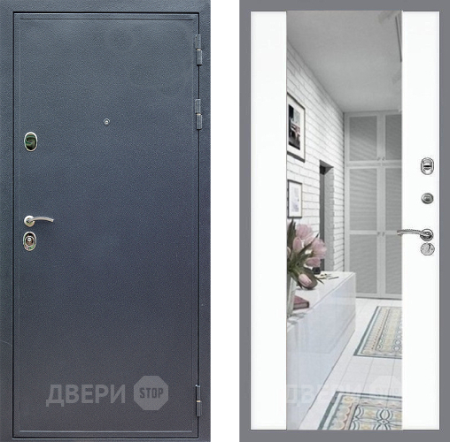 Входная металлическая Дверь Стоп СИЛЬВЕР Зеркало СБ-16 Силк Сноу в Электроуглях