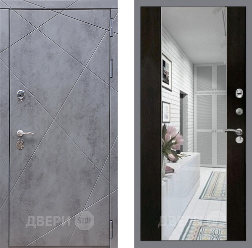 Входная металлическая Дверь Стоп Лучи Зеркало СБ-16 Венге в Электроуглях