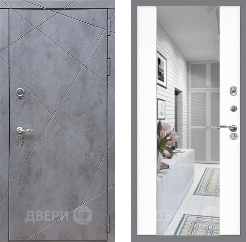 Входная металлическая Дверь Стоп Лучи Зеркало СБ-16 Силк Сноу в Электроуглях