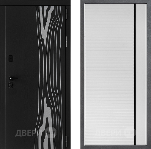 Входная металлическая Дверь Дверной континент ДК-12 ФЛ-757 Черное Стекло Софт милк в Электроуглях