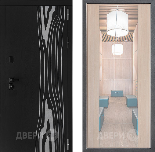 Входная металлическая Дверь Дверной континент ДК-12 ФЛЗ-1 Зеркало Капучино в Электроуглях