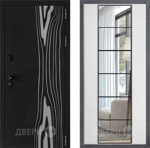 Входная металлическая Дверь Дверной континент ДК-12 ФЛЗ-2 Зеркало Белый софт в Электроуглях