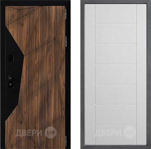 Входная металлическая Дверь Дверной континент ДК-11 ФЛ-Лайн Белое дерево в Электроуглях