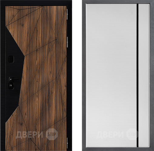 Входная металлическая Дверь Дверной континент ДК-11 ФЛ-757 Черное Стекло Софт милк в Электроуглях