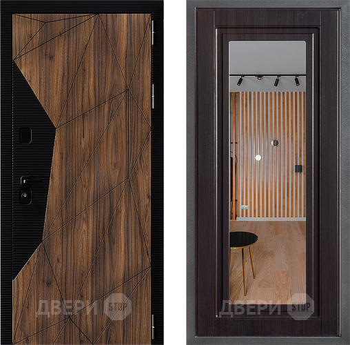 Входная металлическая Дверь Дверной континент ДК-11 ФЛЗ Зеркало Венге в Электроуглях