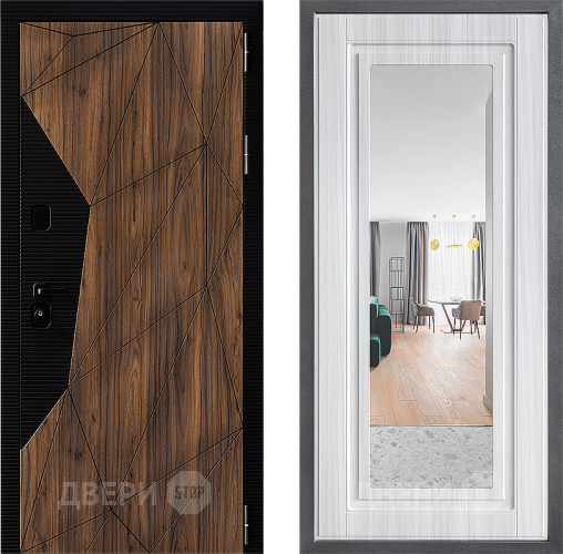 Дверь Дверной континент ДК-11 ФЛЗ Зеркало Сандал белый в Электроуглях