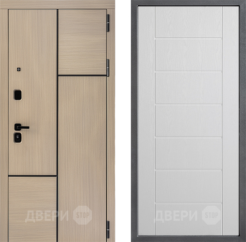 Входная металлическая Дверь Дверной континент ДК-14 ФЛ-Лайн Белое дерево в Электроуглях