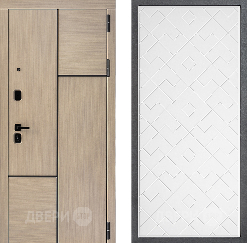 Входная металлическая Дверь Дверной континент ДК-14 ФЛ-Тиффани Белый софт в Электроуглях