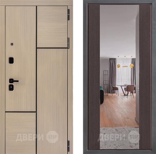 Входная металлическая Дверь Дверной континент ДК-14 ФЛЗ-1 Зеркало Венге в Электроуглях