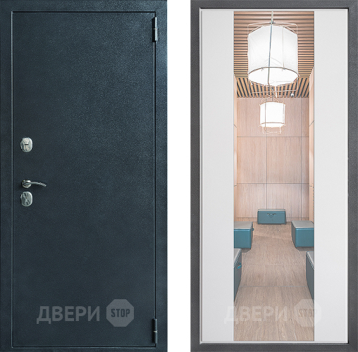 Дверь Дверной континент ДК-70 Дизайн ФЛЗ-1 Зеркало Белый софт в Электроуглях